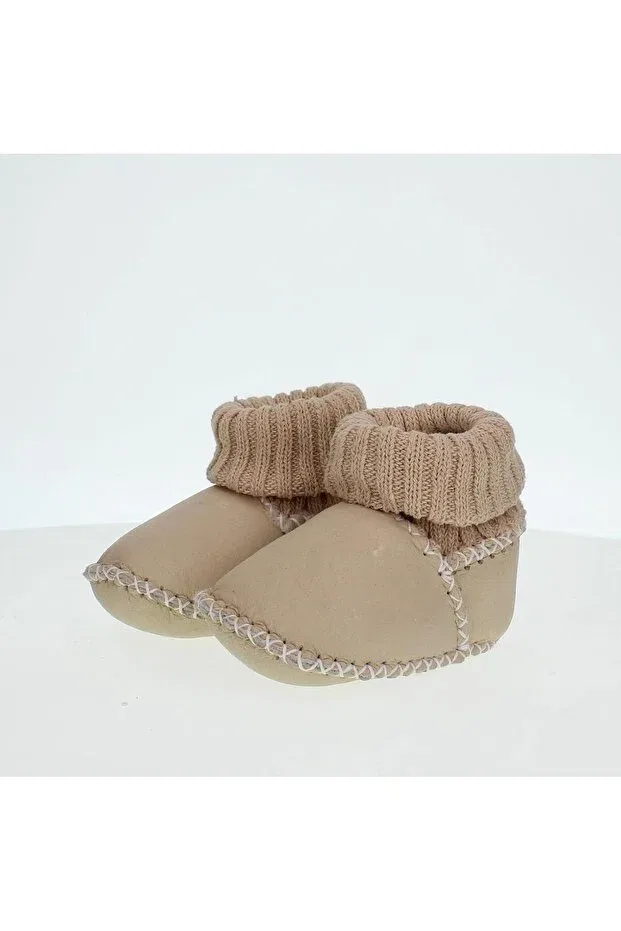 Детские кожаные тапочки-носки с органической кожей Greef, Beige — фото 3