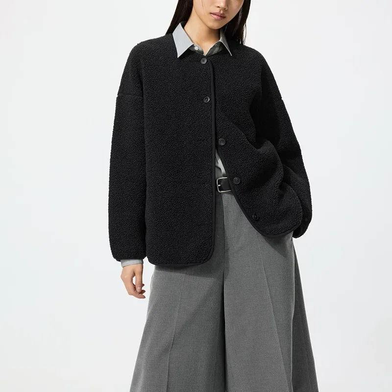 Женский бархатный пиджак с моделью FW26, UNIQLO, Black — фото 3