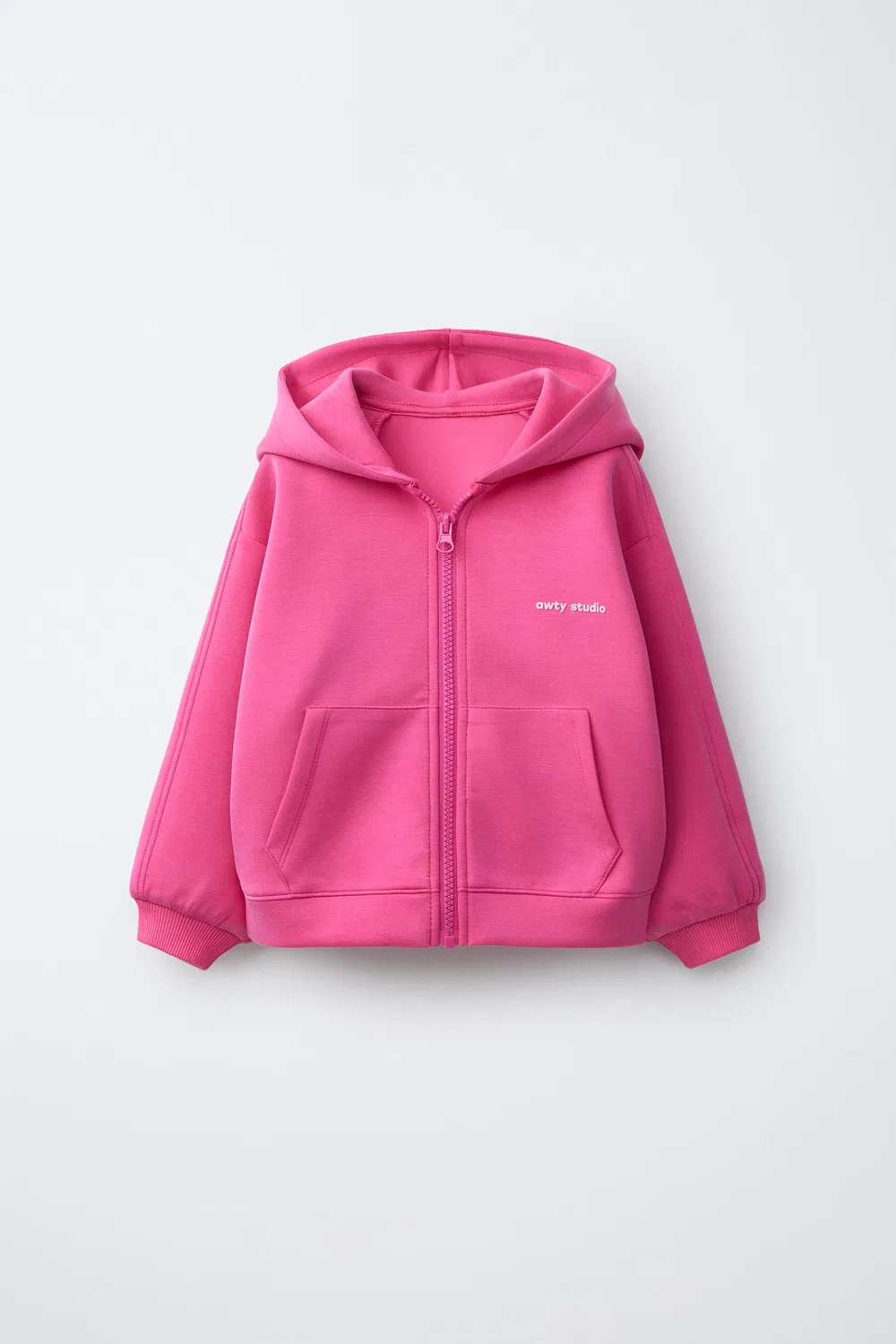 Спортивная толстовка на молнии с тисненым текстом ZARA, Fuchsia