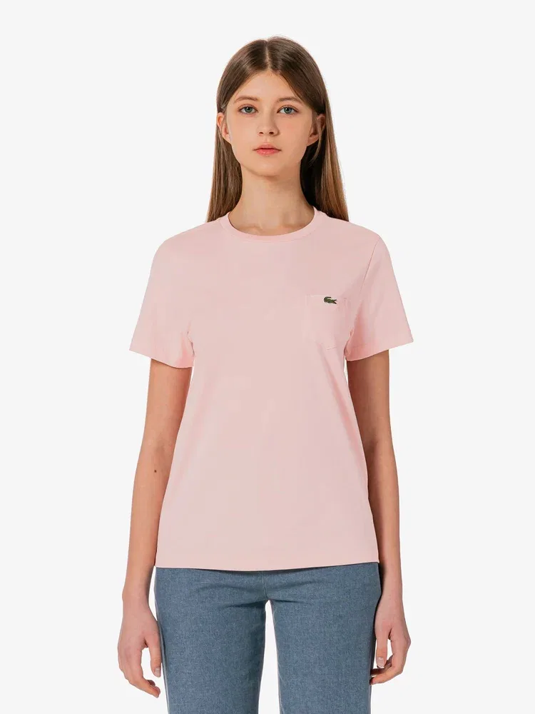 Футболка LACOSTE Pink с карманом
