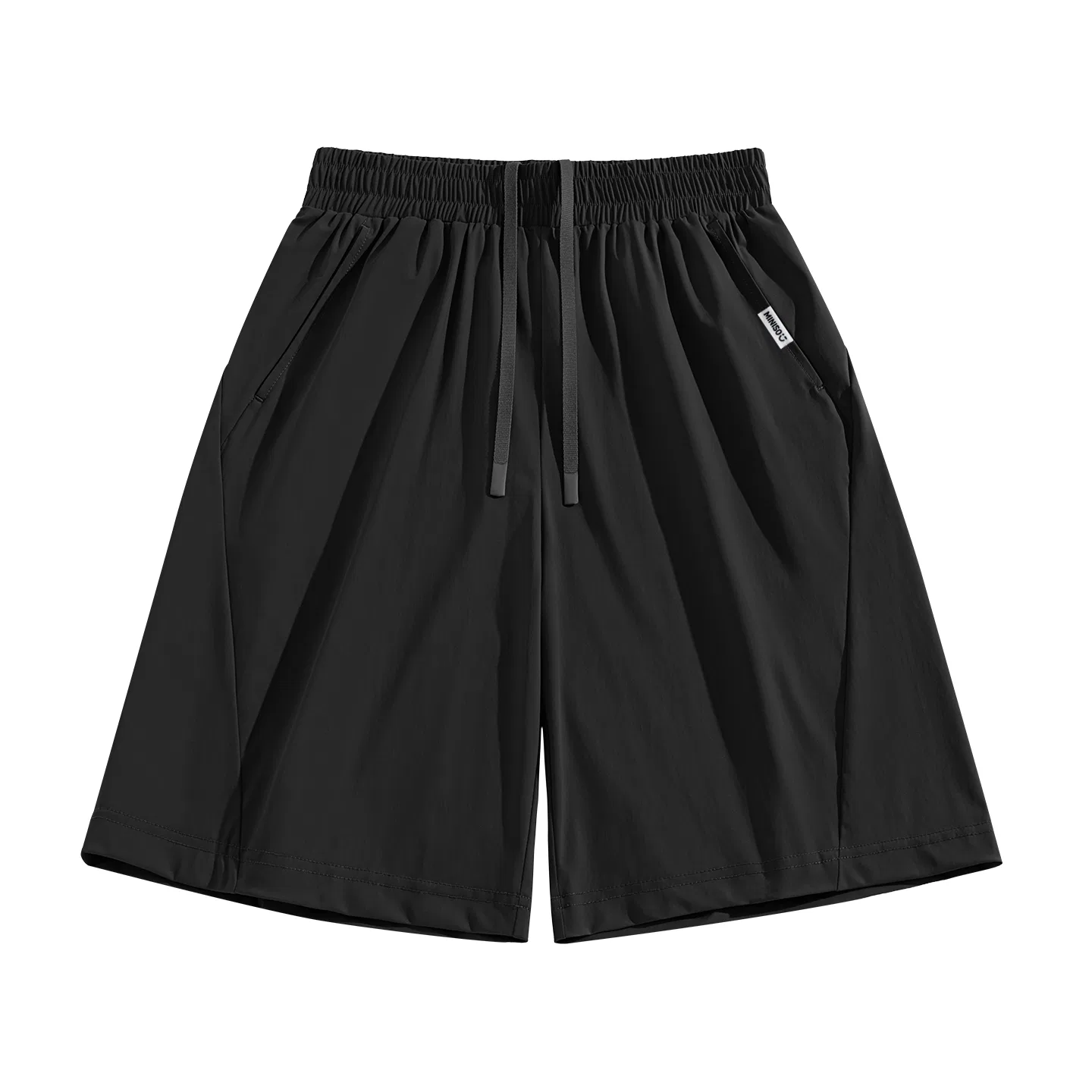 Детские шорты повседневные Ice Silk Cooling MINISO, Black (Me45 Smile Label Pants Left Pocket Label)
