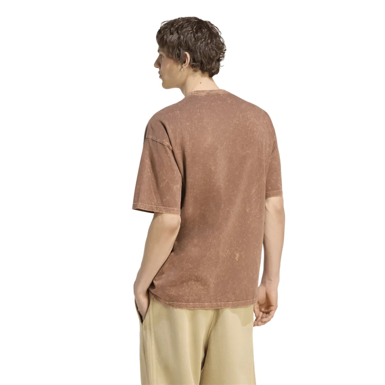 Мужская футболка свободного кроя Trefoil Essentials Washed Loose Shoulder Adidas, Preloved Brown — фото 2