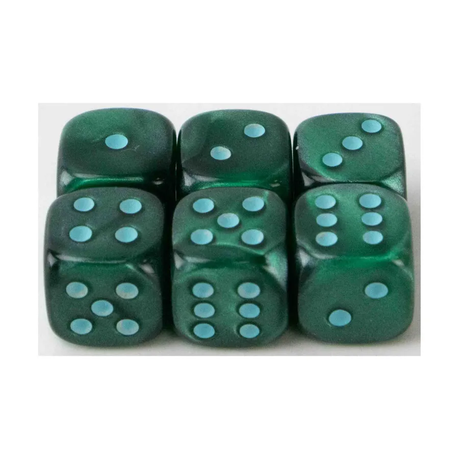 

d6 12мм Зеленый с аквамарином (6), Dice - Satin, 12mm (Crystal Caste)