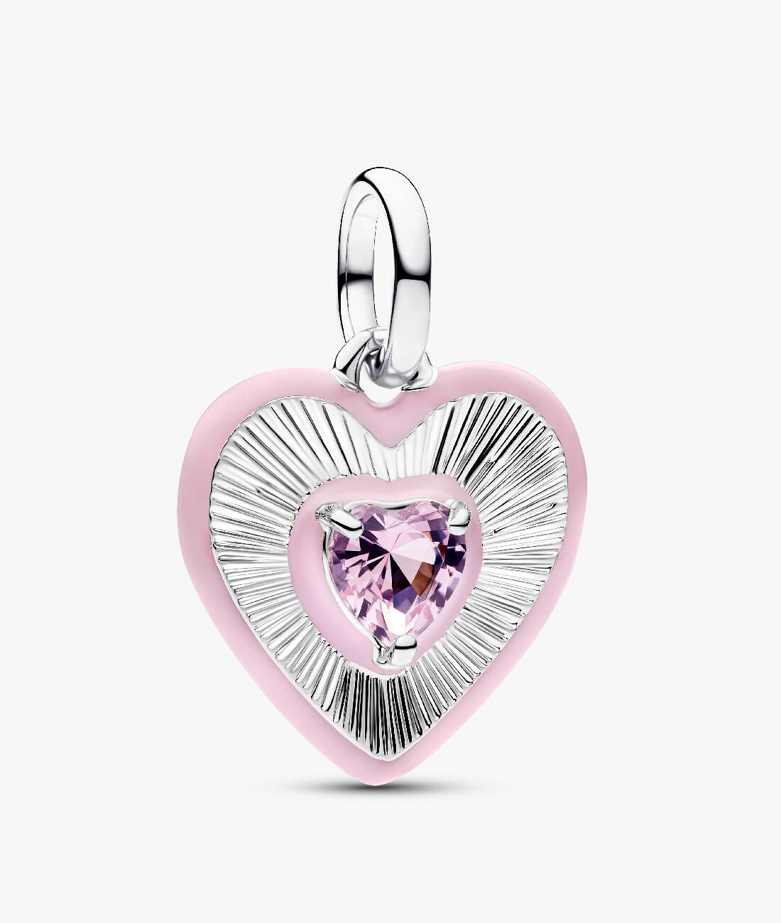 

Шарм Pandora Radiating Pink Heart Medallion, серебро/розовый