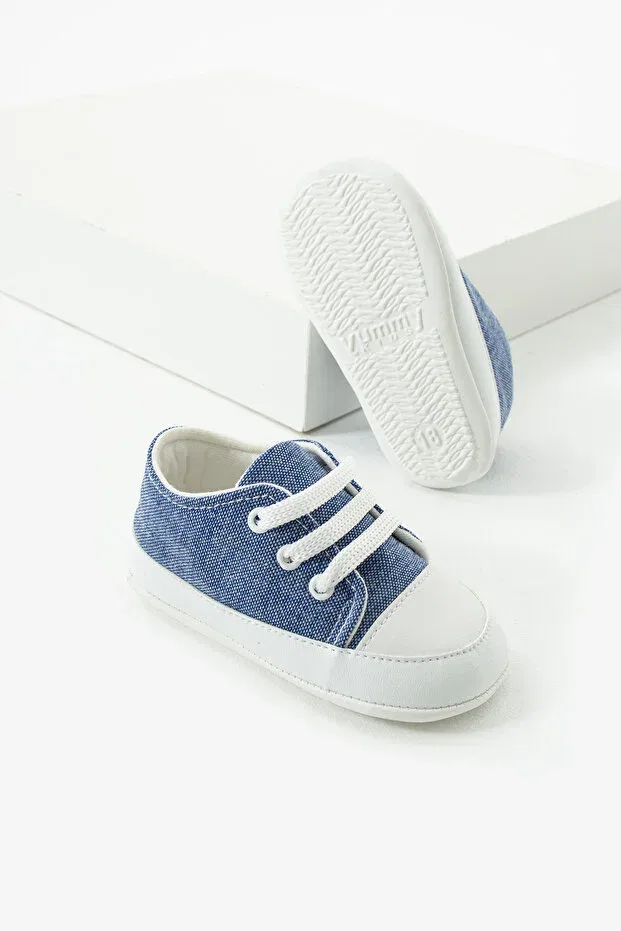 Детские ботинки для новорожденных с принтом Yummy Kids, Blue — фото 4