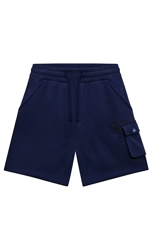 Детские шорты для девочек с покрытым карманом Benetton, Navy Blue