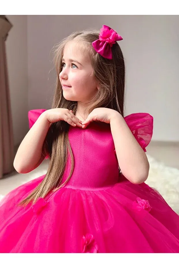 Детское платье для девочек с принтом Gulsagg, Fuchsia — фото 2