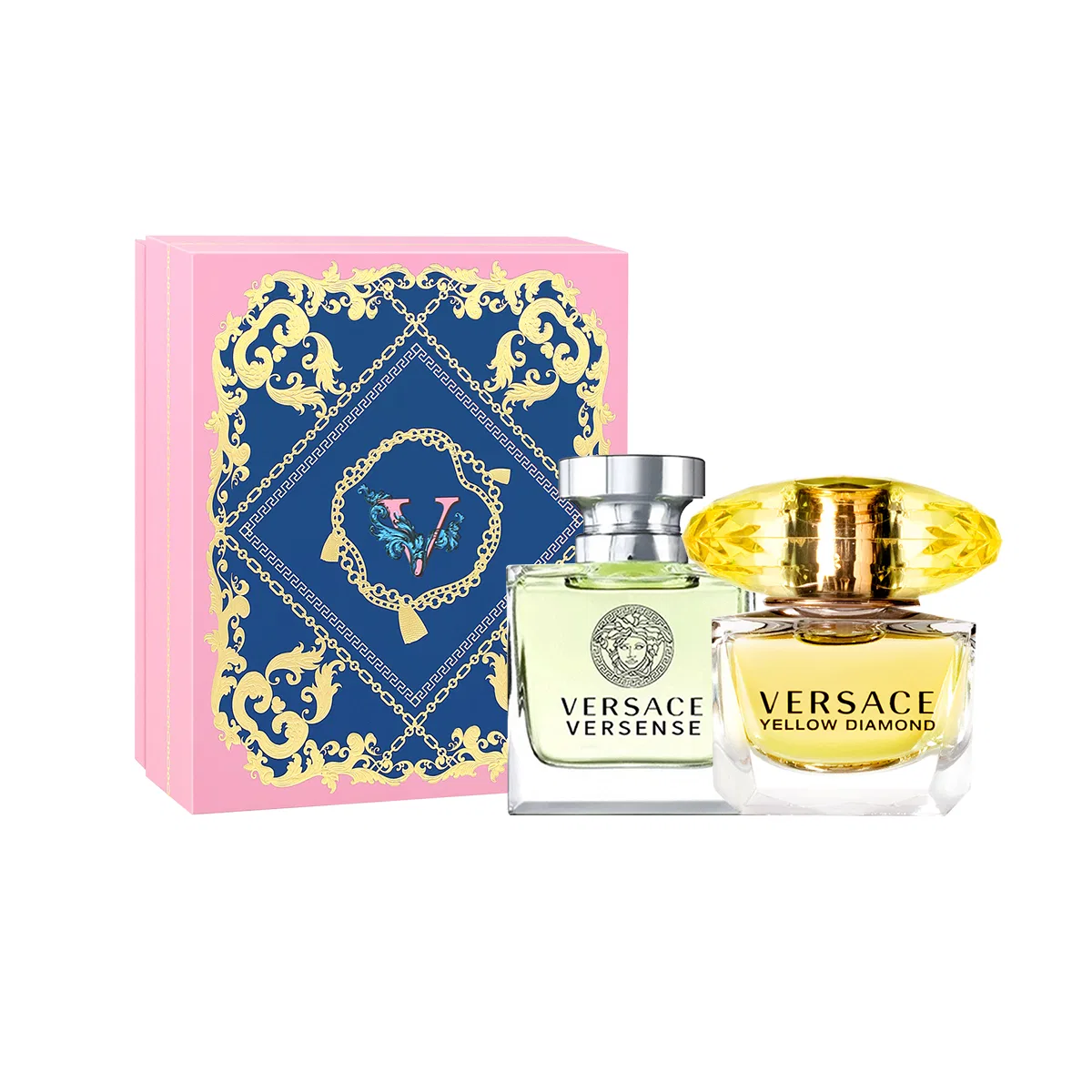 Женский набор мини-парфюмов VERSACE Heartbeat, 5 мл x 2, Heart + gold diamond, VERSACE, Multicolor