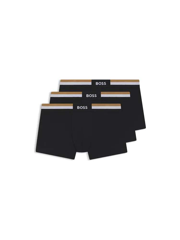 Трусы BOSS, 3PK Cotton Blend Trunk, Black