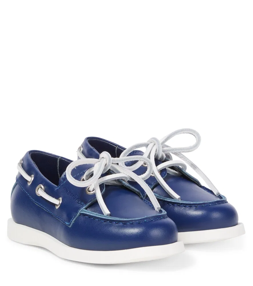 Кожаные лоферы Moschino Kids, синий