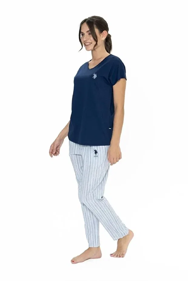 Женская пижама с коротким рукавом, с принтом U.S. Polo Assn., Navy Blue — фото 2