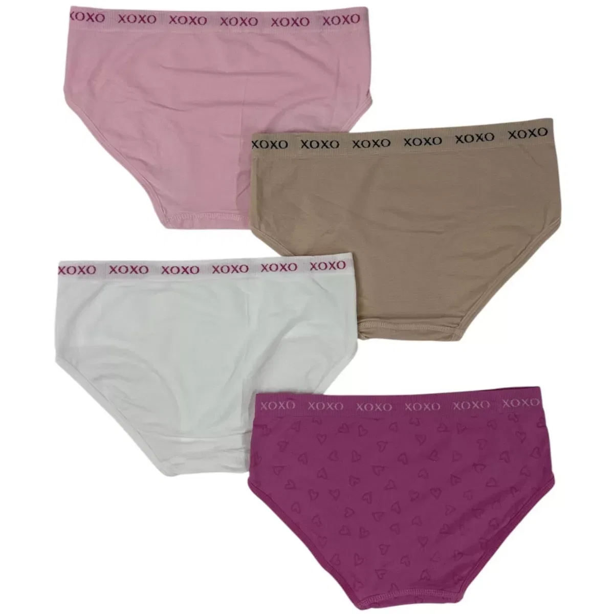 Детский комплект трусов без швов 4 шт. Logo Band Seamless Underwear Sets Boxy Girls, Jacquard Hearts — фото 2