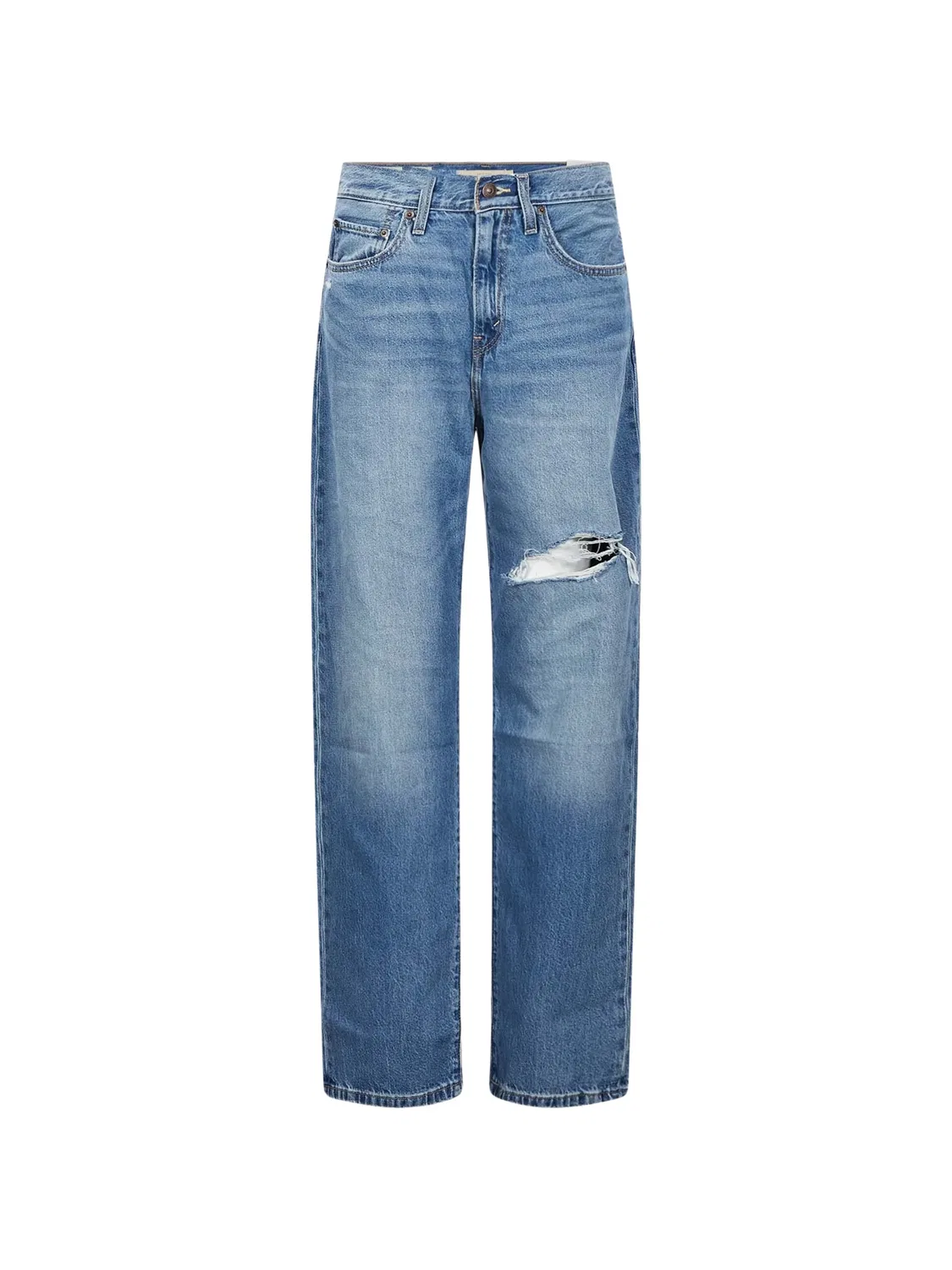 Джинсы прямого кроя с эффектом потертости Levi's, синий