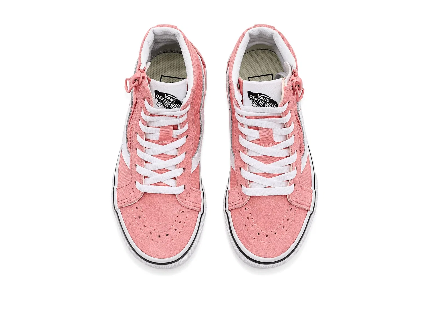 Кроссовки Sk8-Hi Reissue Side Zip (для маленьких детей) Vans Kids, Floral Embroidery Sunset Blush Pink — фото 3