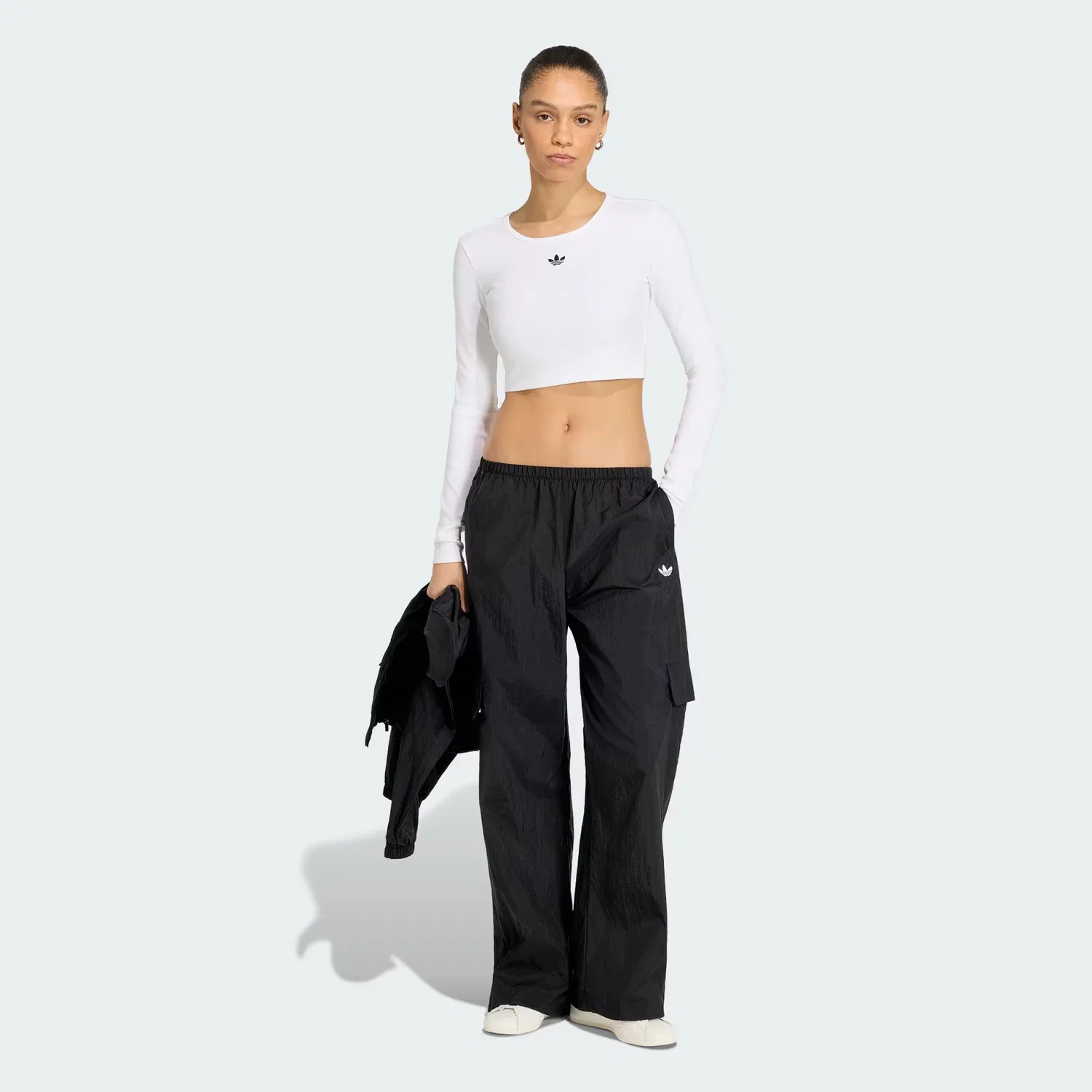Женские брюки свободного кроя Essentials Woven, Adidas Originals, черный — фото 3