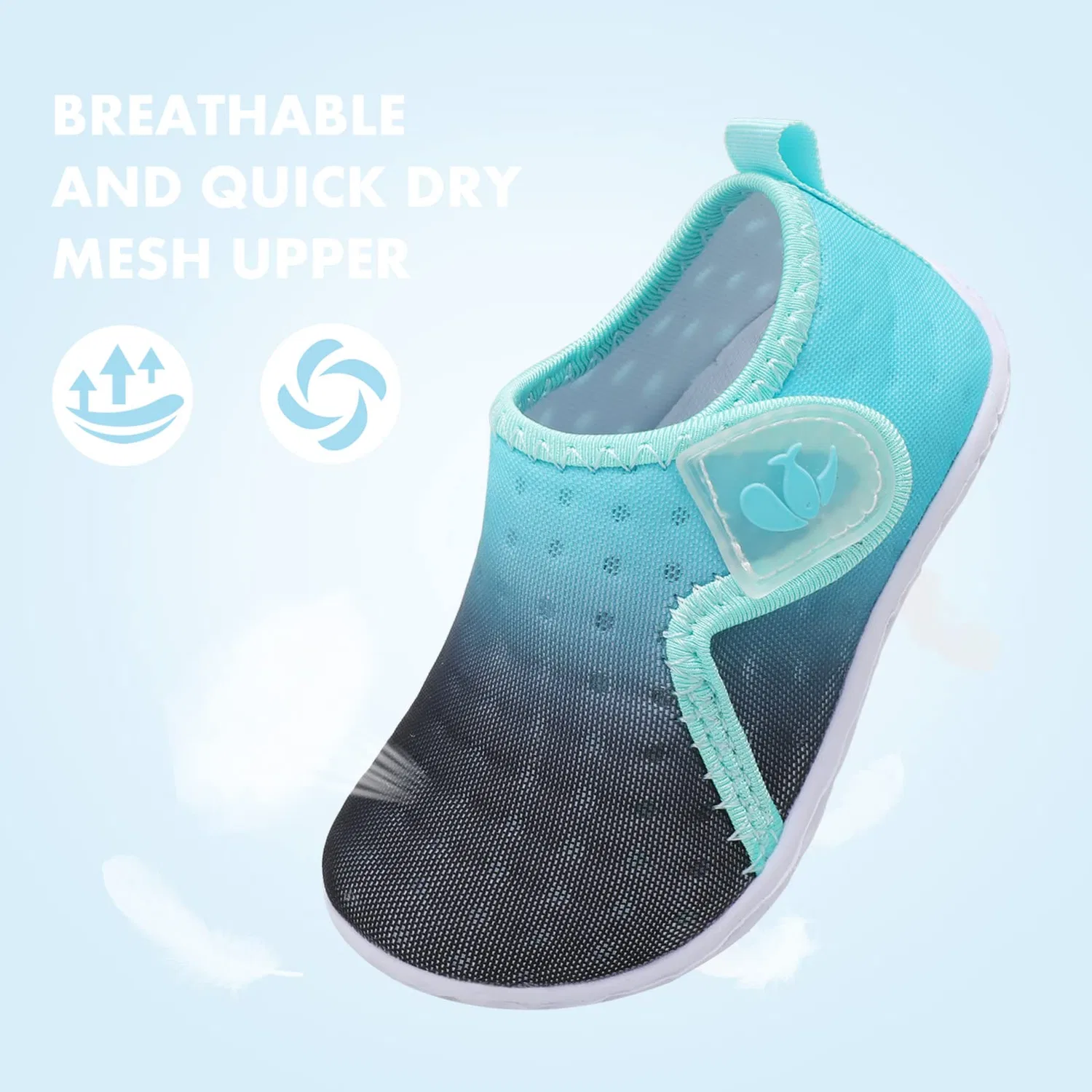 Детские водные туфли для мальчиков и девочек с принтом Zapatos De Agua FEETCITY, Blue Gradient — фото 3