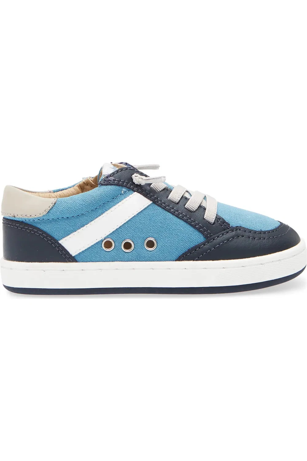 Детские кроссовки на молнии Jet OLD SOLES, Light Denim Canvas/Navy — фото 3