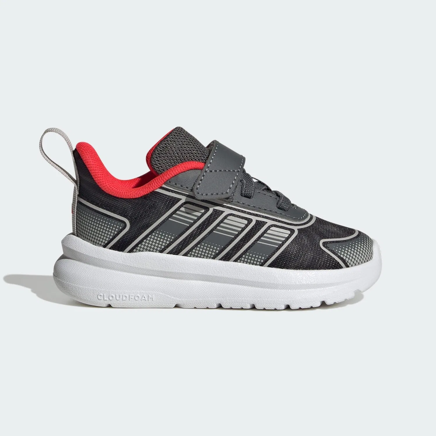 Детские кроссовки с эластичными шнурками и липучкой Tensaur Run 4.0 Adidas, Kohlengrau Grau Rot
