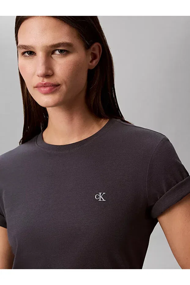 Женская футболка хлопковая Calvin Klein, Dark Gray — фото 4