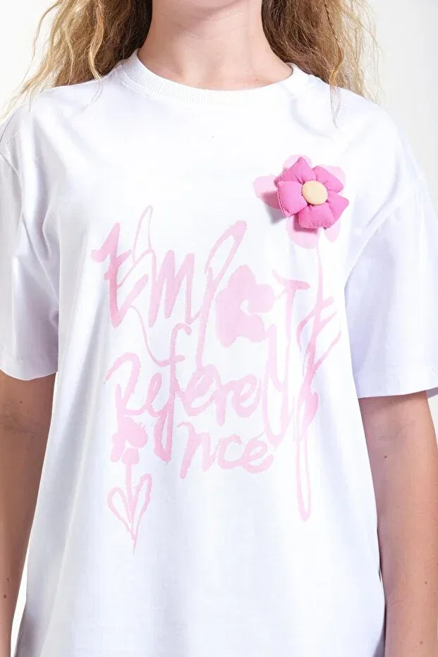 Детская футболка с принтом для девочек Empty Daisy Girl Loco Loco, Pink — фото 3