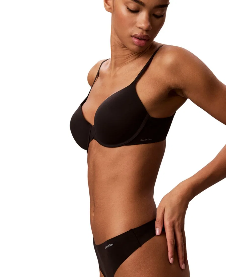 Комплект трусов-слипов 5 шт. с невидимыми краями, модель Invisibles Seamless Microfiber Mid-Rise Thong Calvin Klein, Black Black Black Black Black — фото 4