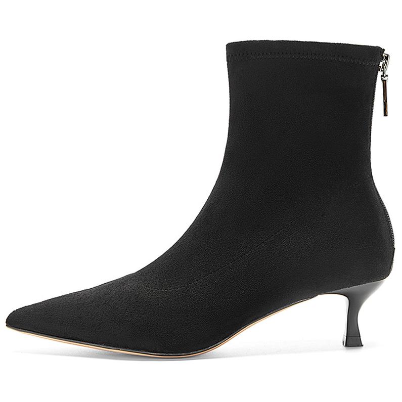 NINE WEST Черные женские ботинки на каблуке 8,5 см [низкий каблук 4,5 см], цвет Black[4.5cm Low Heel]