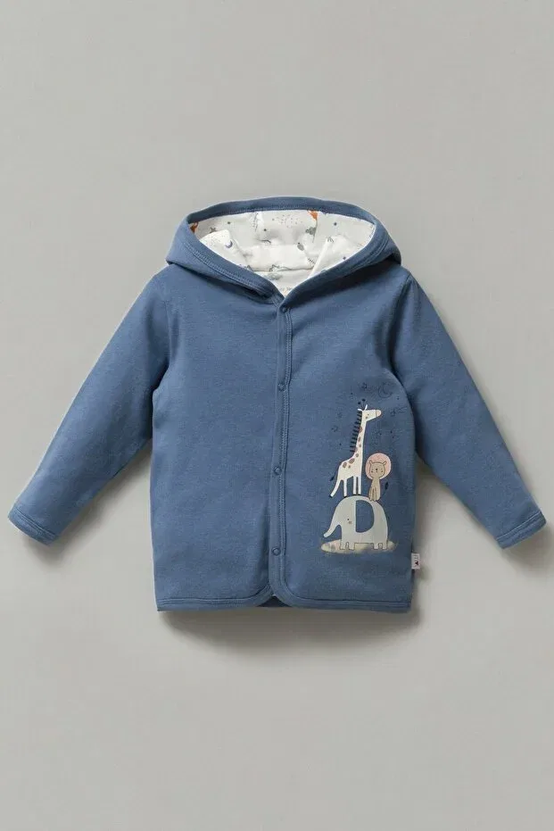 Детский вязаное кардиган с капюшоном Basics Mother Love, Blue Space