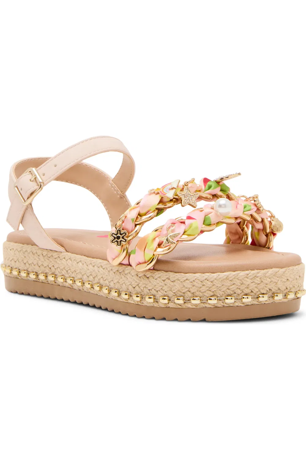 Детские сандалии платформа с лентами Jgizmo Steve Madden, Blush Multi