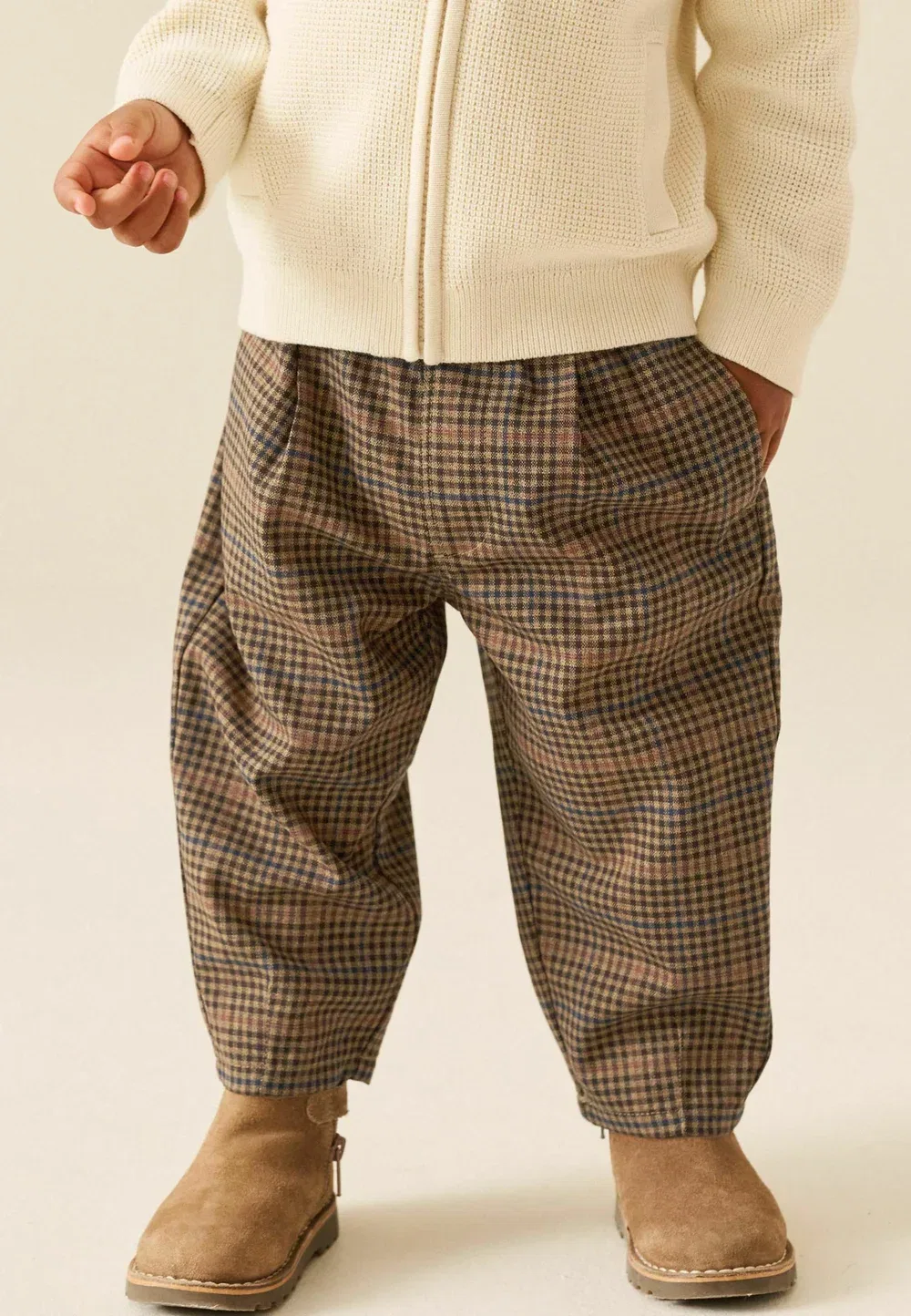 Брюки с широкими штанинами - удобные и элегантные брюки Next, Tan Brown Check — фото 2