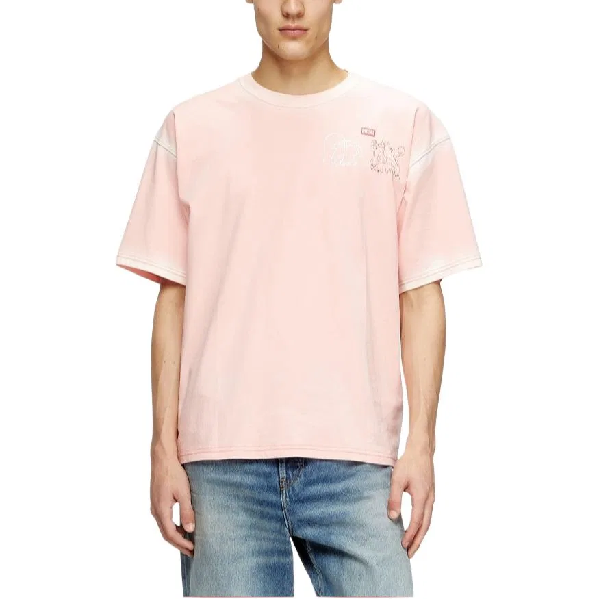 Футболка с графическим принтом T-Boxt-T10, DIESEL, Pink — фото 4