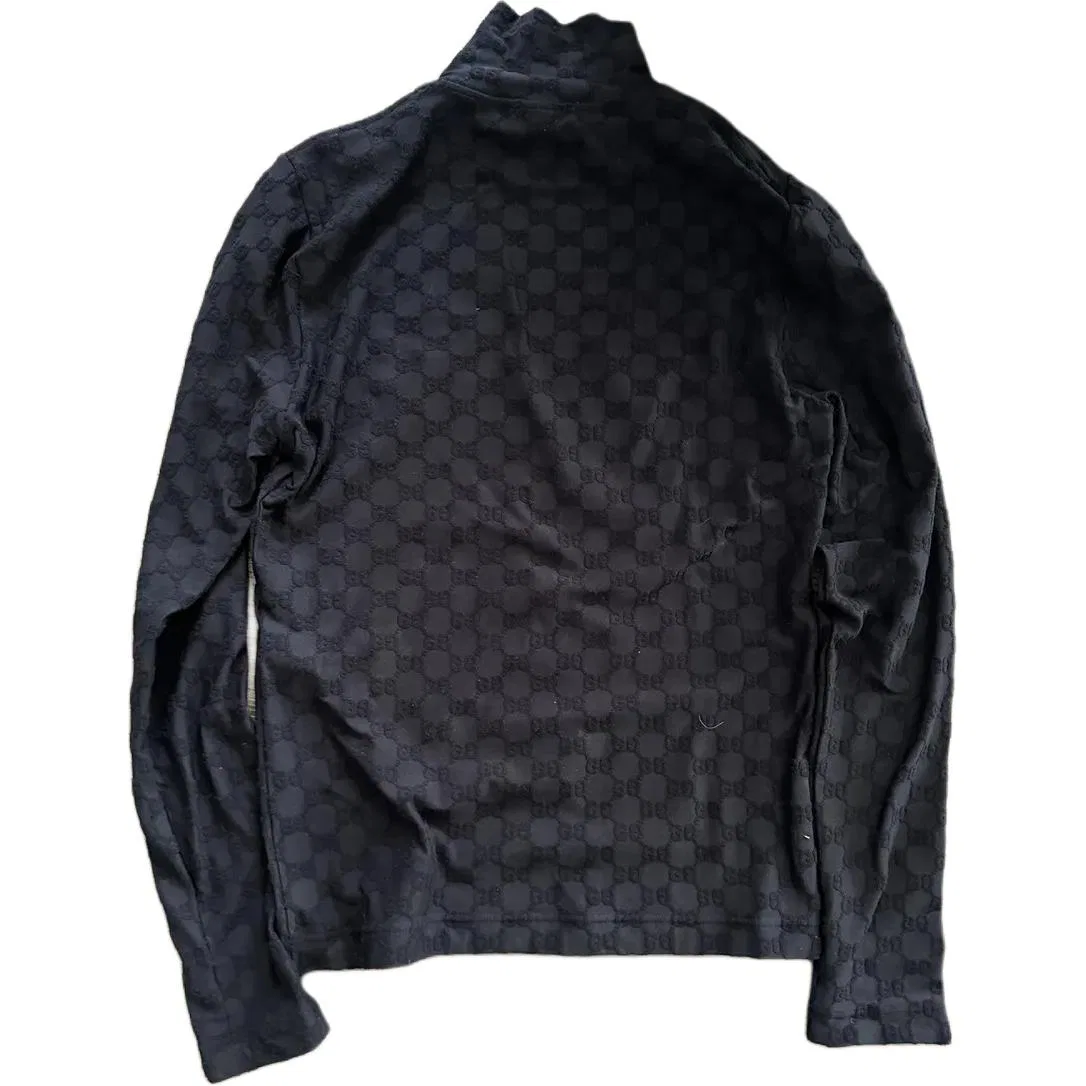 Мужская футболка с воротником-стойкой Black GUCCI