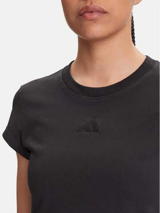 Футболка slim fit Animal Print 3-Stripes Adidas, черный — фото 4