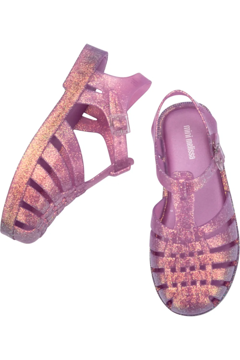 Детские сандалии рыбацкие водонепроницаемые Posession Mini Melissa, Glitter Lilac — фото 4