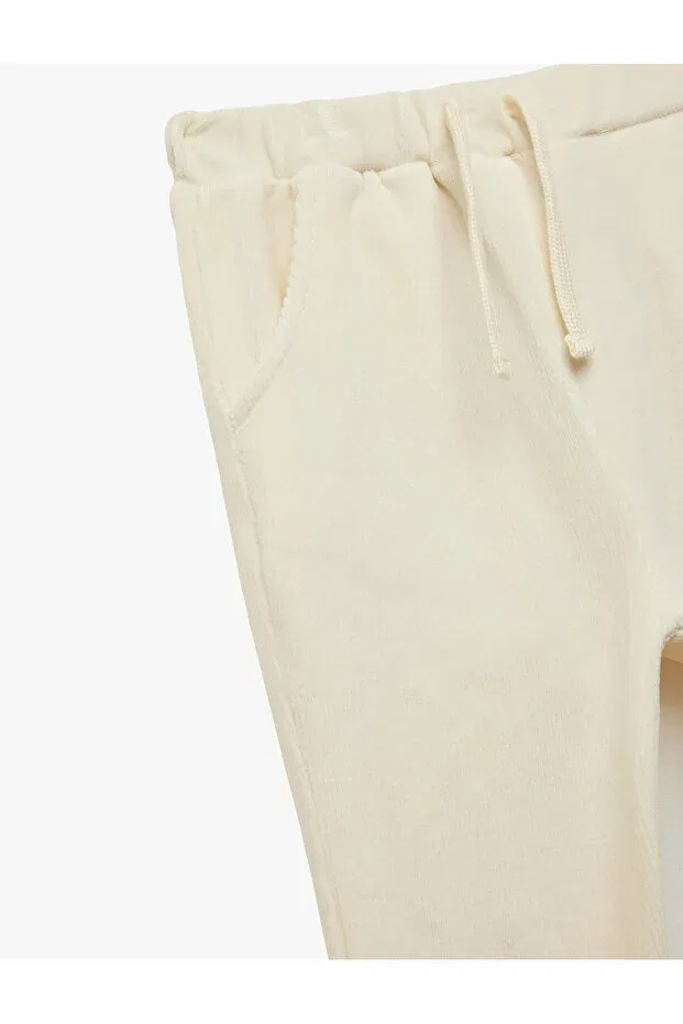 Детские брюки для девочек из вельвета Basic velvet trousers with tie waist and pocket detail Koton, 050 — фото 4