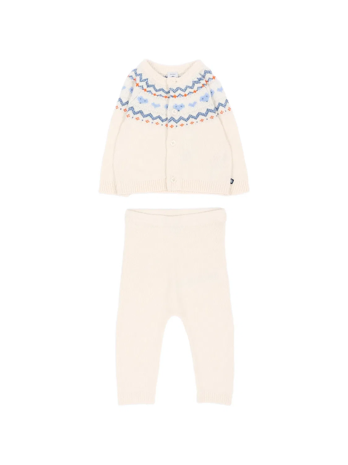 Вязаный кардиган и комплект из брюк Petit Bateau, нейтральные цвета