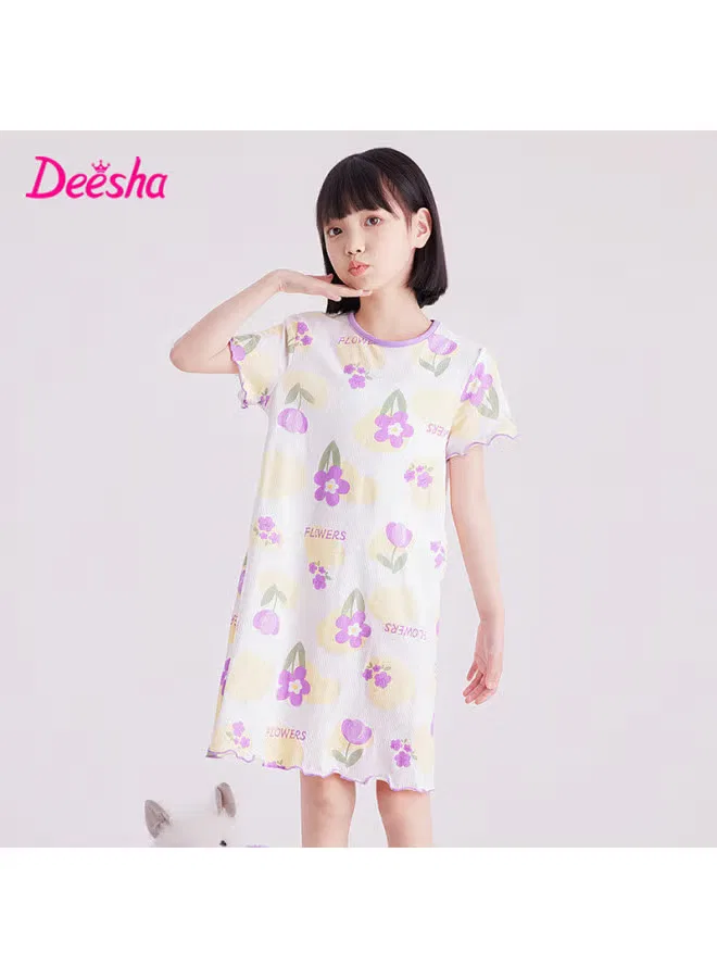 Ночная сорочка с цветочным принтом Deesha, фиолетовый — фото 2