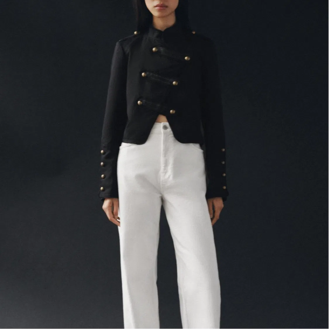 Женская куртка с круглым вырезом ZW, ZARA, Black — фото 4