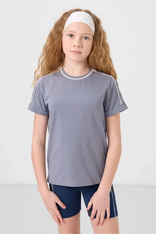Детский комплект футболок для девочек Tommy Life, G1 Blend - Ecru - Dark Blue — фото 3