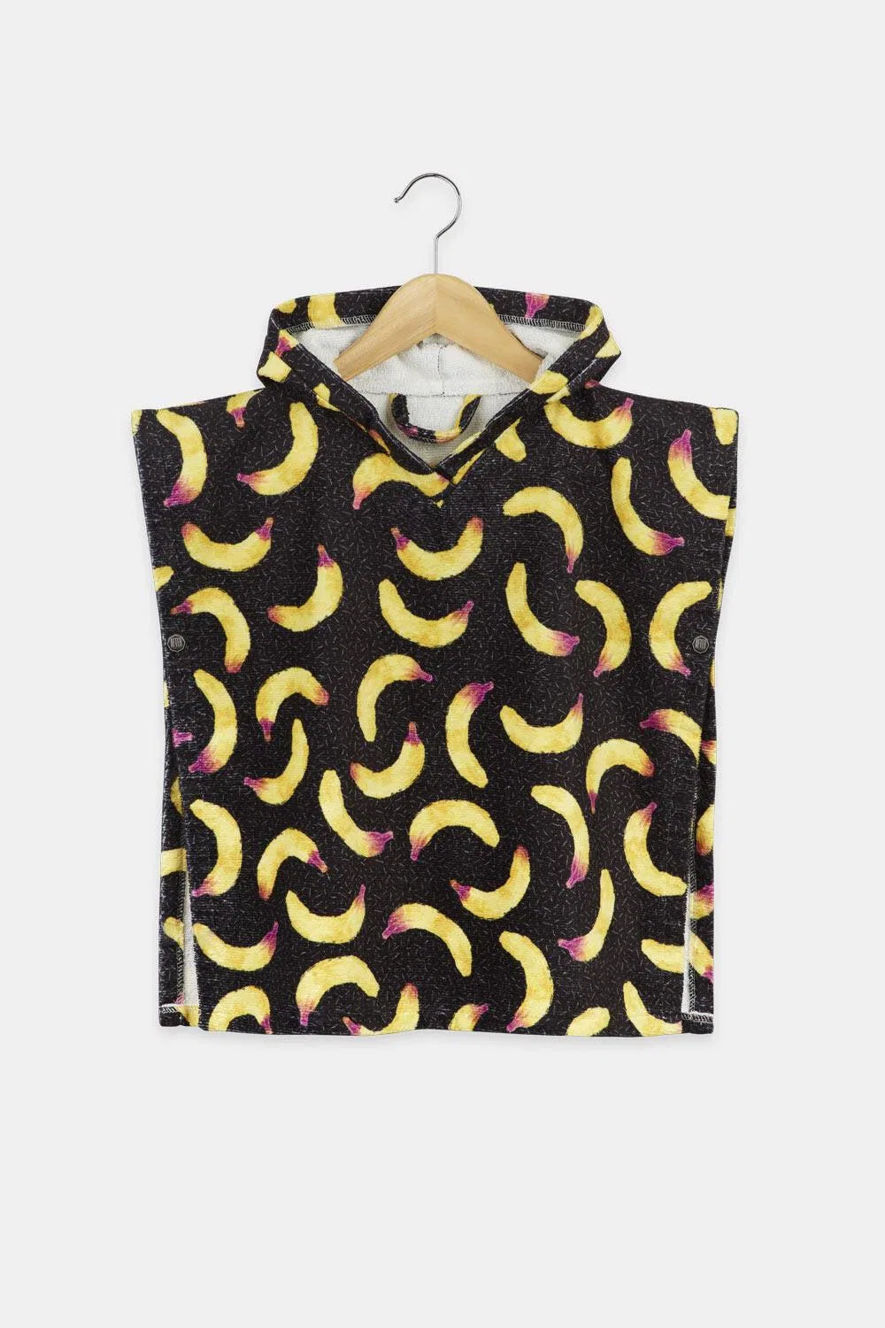 Детский пончо из махровой ткани с капюшоном Teenie Banana After Essentials, Schwarz