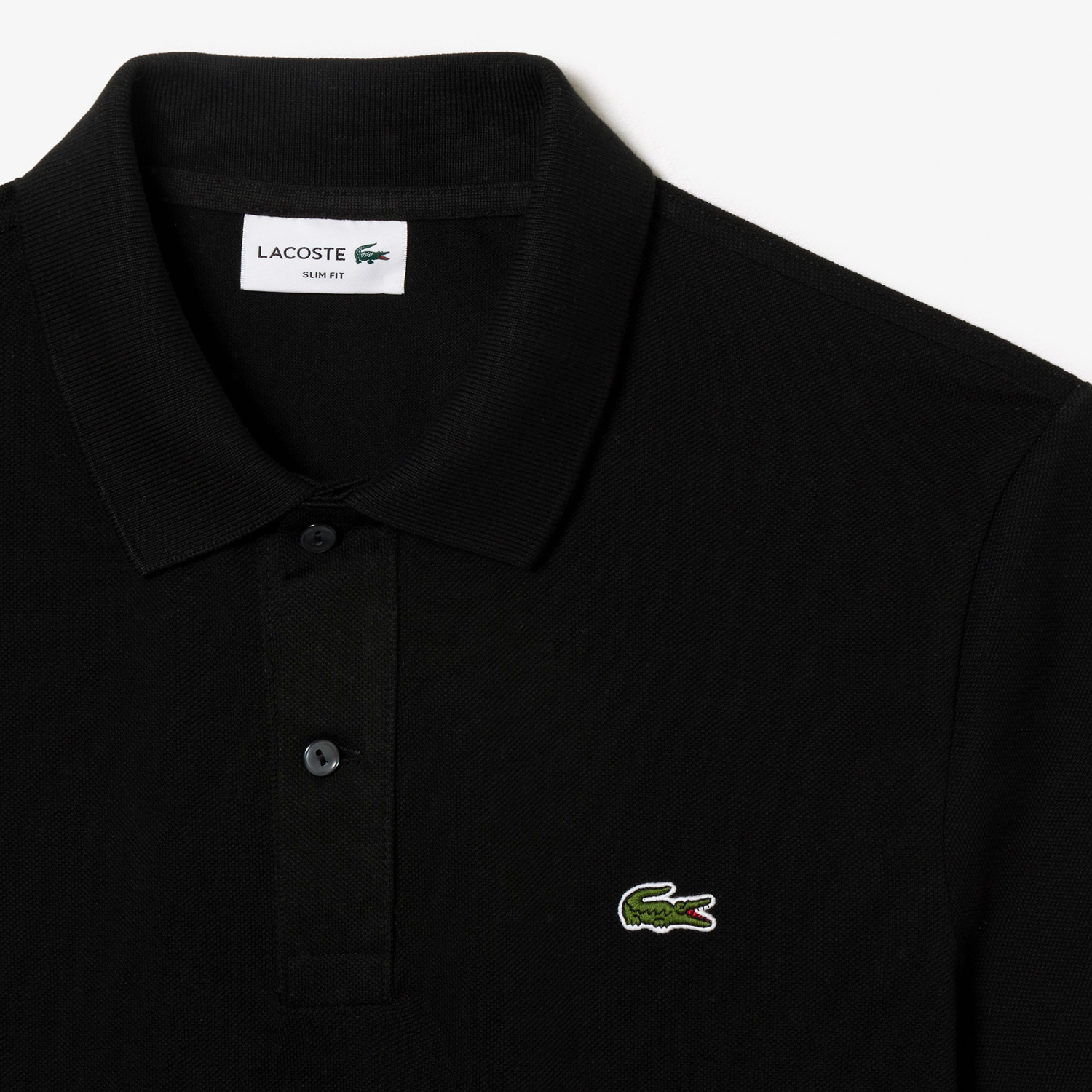 Поло Lacoste Slim Fit L.12.12, черный — фото 2