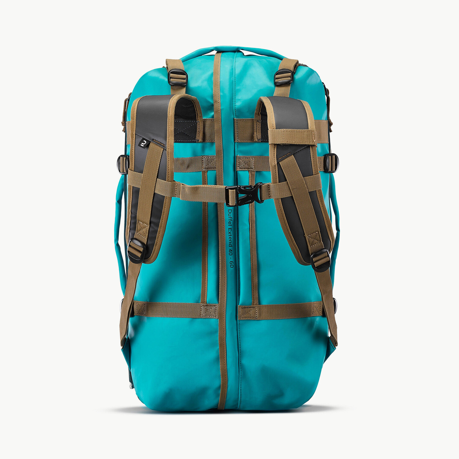 Сумка транспортировочная треккинговая Forclaz Duffel 500 Extend 40–60 л, бирюзовый/серый — фото 4