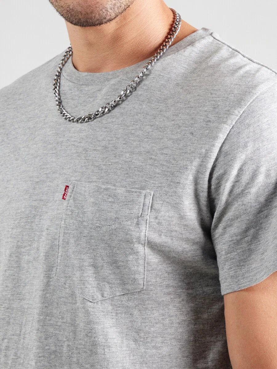Классическая футболка с карманом светло-серого цвета Levi'S — фото 2