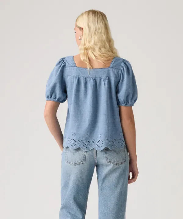 Блуза с коротким рукавом, вырезная, Levi'S, белый — фото 3