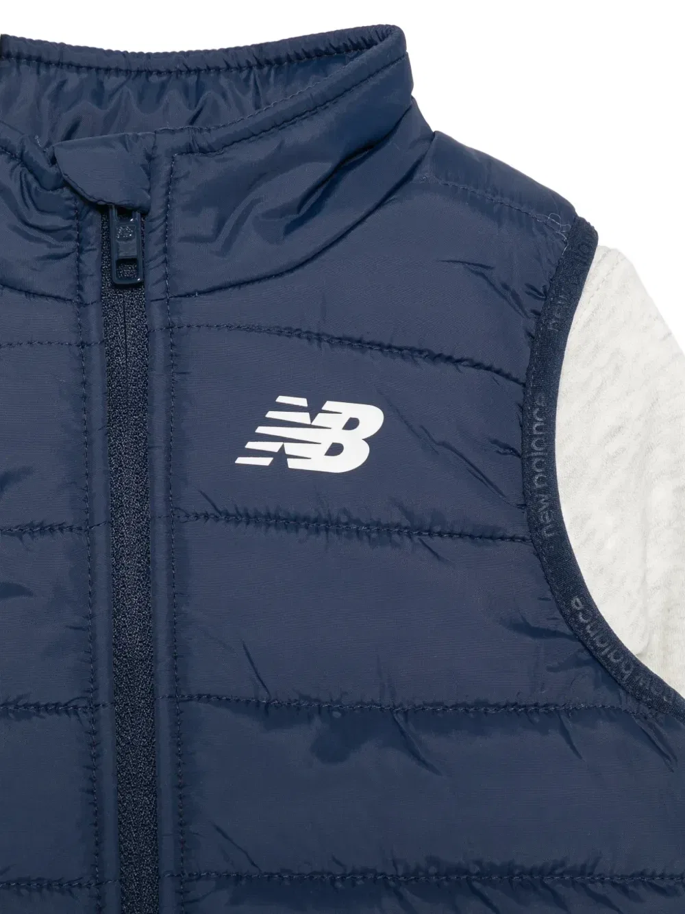 Стеганый спортивный костюм и жилет с логотипом New Balance Kids, серый — фото 3