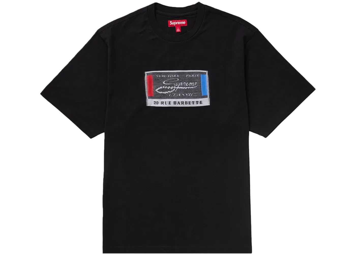 Мужская футболка с принтом Supreme Intarsia Label Supreme, Black