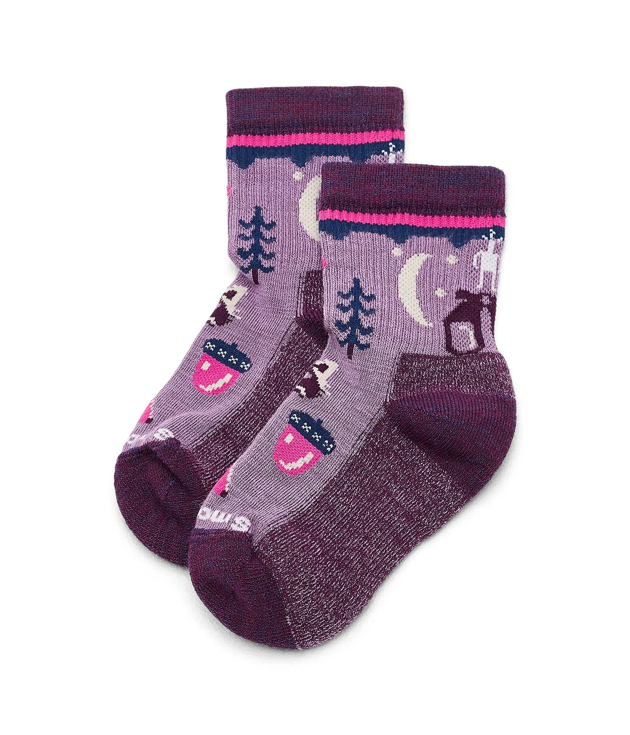 Детские носки Hike Light Cushion Critter Cache Crew Socks (для самых маленьких) Smartwool Kids, Purple Dawn — фото 2