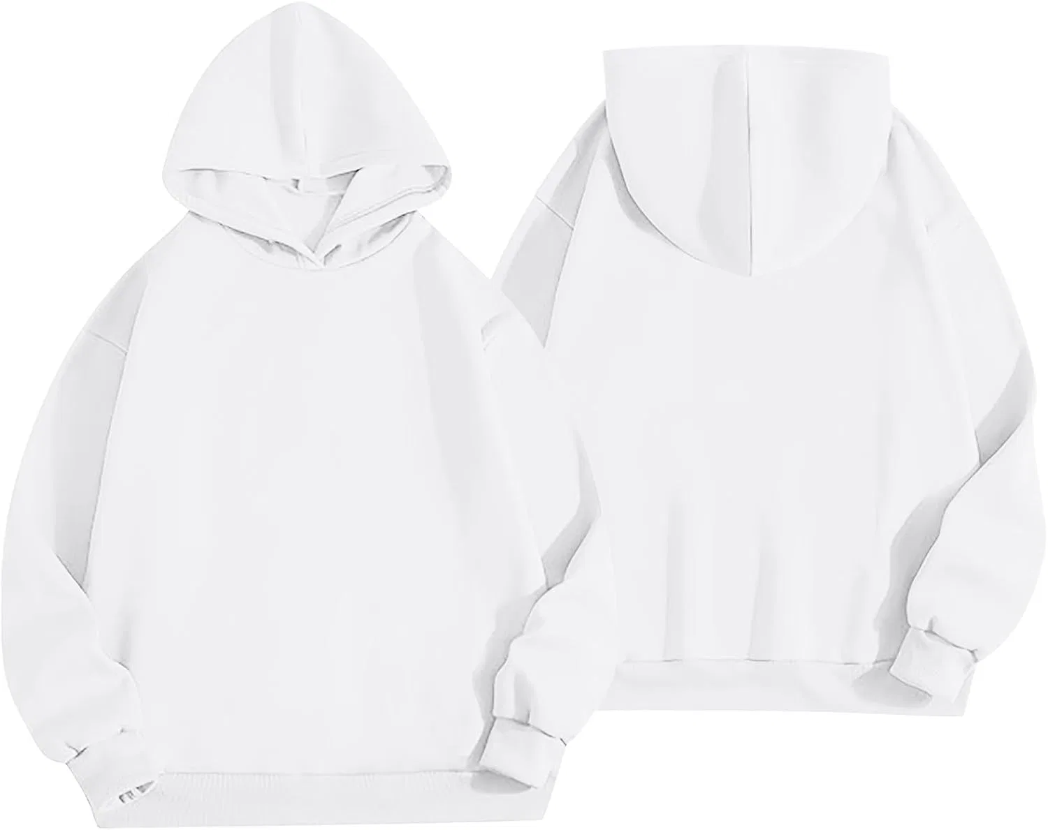 Женский спортивный комплект из худи и джоггеров, Oversized, с флисовой подкладкой, белый — фото 4