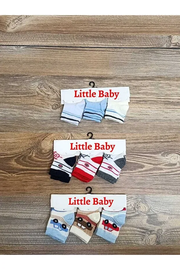 Детские носки для новорожденных хлопковые 9 пар Basics Little Baby, Car-Flat-Ship