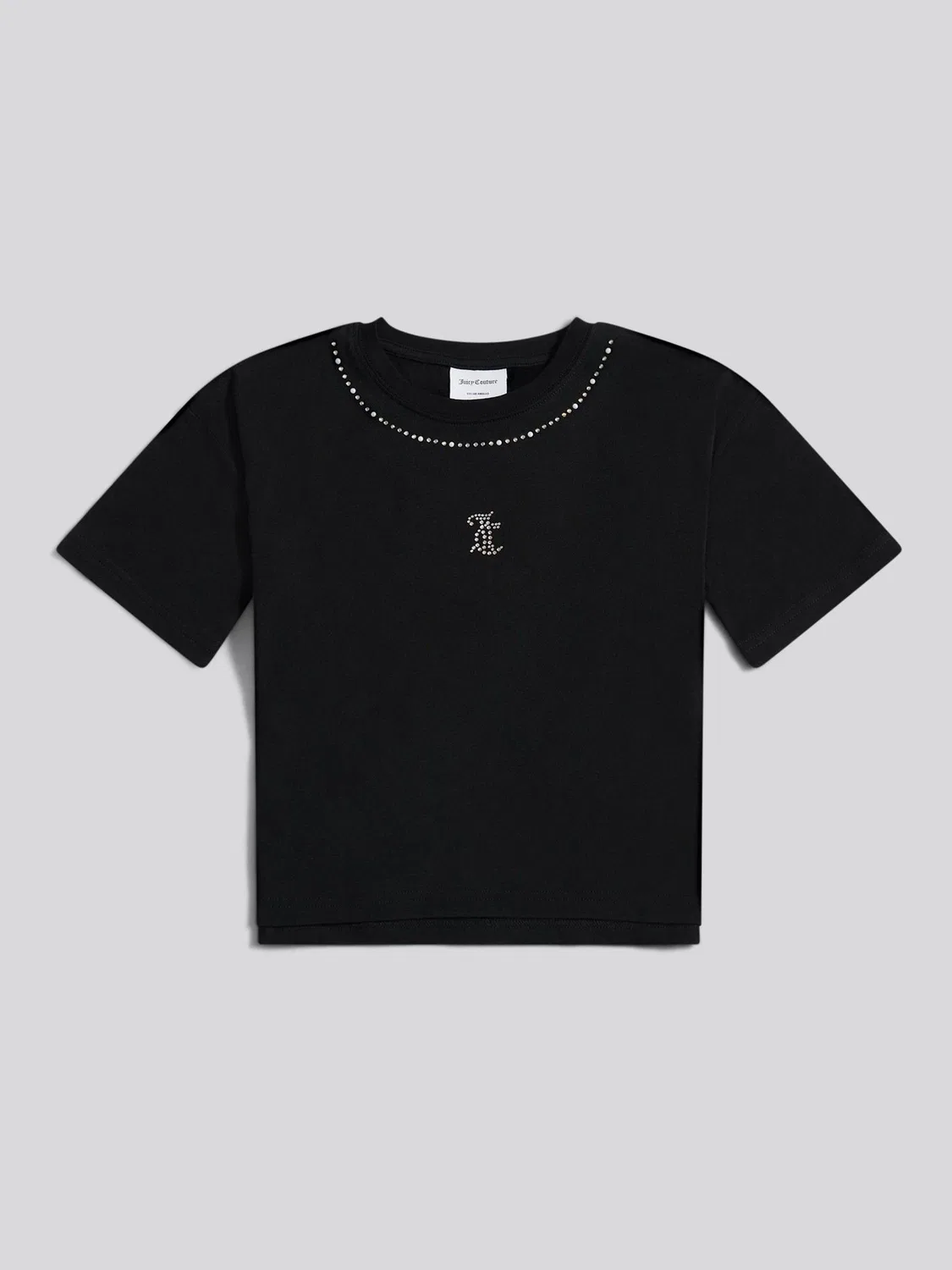 Футболка свободного кроя с декором Juicy Couture, черный