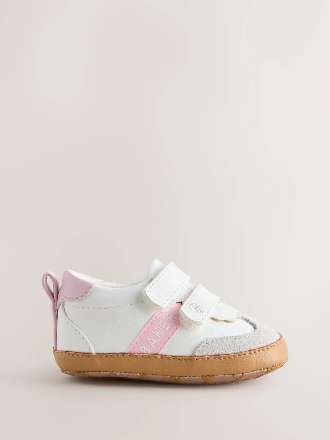 Кроссовки Baker by Ted Baker Baby Gum Sole Trainers Padders, белые/розовые